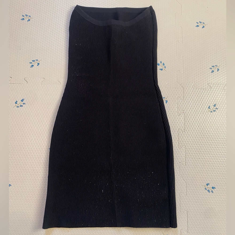 Babaton Sculpt Knit Black Strapless Dress - Picture 8 of 8